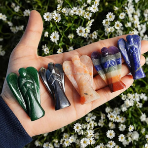 Haute qualité fait à la main vert Jade ange belle archange Muntaha sculpture divine spirituelle psychique pierre précieuse Art mascotte - Product Image 3