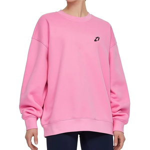 Proveedor de Sudaderas con Capucha Premium de Algodón Pesado para Mujer, Estilo Oversize con Hombros Caídos, Cuello Redondo, Color Rosa, Marca Privada, Ropa Casual Urbana - Product Image 1