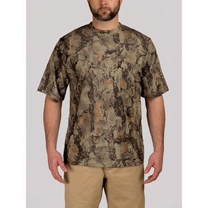 T-shirt de chasse rayé 100 % coton biologique de haute qualité, respirant, col montant, fermeture éclair, personnalisable avec logo, en tissu satiné pour homme - Product Image 5