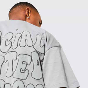 Camiseta Extra Grande de Algodón Gris para Hombre con Estampado Frontal de "Edición Limitada Oficial", Estilo Casual Urbano, Cuello Redondo, Manga Corta - Product Image 4