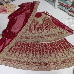 Moderno indio pakistaní tradicional novias vestido de novia estilo boutique encaje cristal bordado lentejuelas espalda descubierta de talla grande - Product Image 4