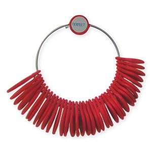 S179b Red Plastic Half Moon <b>Ring</b> <b>Sizer</b> Gauge 1-36 Continental Standard 13.0-24.2mm Finger Measuring Loops Jewelry Tools - Product Image 1