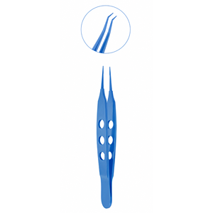 Pinzas Bonn de Titanio Azul de Alta Calidad, Instrumento Quirúrgico Oftálmico para Agarrar Tejido Corneal con Precisión y Control - Product Image 4