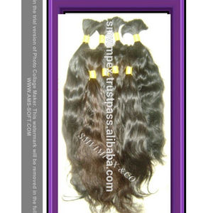 Cheveux indiens naturels en vrac Texture ondulée bouclée avec couleur authentique Cheveux humains bruts d'Inde. Cheveux indiens en vrac bruts à cuticule alignée - Product Image 1