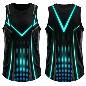 GURUNA-Z-INDUSTRY Custom Yellow Basketball Jersey Men Crew Neck <b>Sleeveless</b> Tank <b>Top</b> 100% Cotton <b>Silk</b> Screen Printing Breathable - Product Image 3