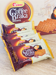 Biscuits croustillants au café Braka faibles en sucre, best-sellers, 360g, riches en saveur, torréfiés, OEM ODM, échantillons gratuits - Product Image 1