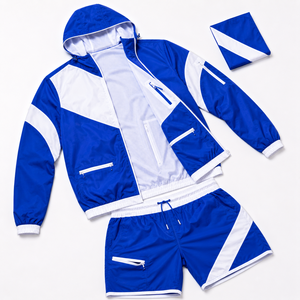 Ensemble veste coupe-vent et short pour homme personnalisé en gros, marque privée, logo personnalisé, survêtement en nylon, fournisseur de logos personnalisés - Product Image 5