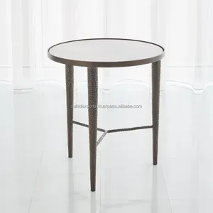 Table de salle à manger haute en aluminium moderne, table à fondue, 6 places, ronde, faite à la main, mobilier de luxe d'Inde - Product Image 2