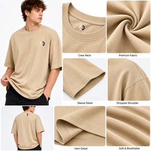 T-shirt décontracté surdimensionné pour homme, coupe ample, tissu doux, manches courtes et col rond, idéal pour l'été et les voyages - Product Image 4