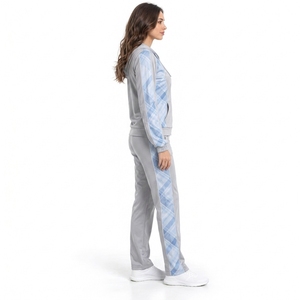 Custom <b>Women</b> Zipper Tracksuit Zip Up Sports <b>Jacket</b> And Pants Set Breathable Polyester Material Lightweight Design Comfortable - Product Image 6