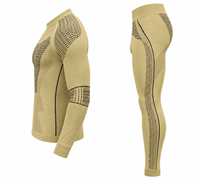 Ensemble de sous-vêtements sans couture pour homme OEM, tricoté avec technologie Body Mapped, haut à manches longues et leggings, vêtements de sport d'extérieur