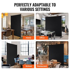 Divisorio per Interni a Pannello Singolo da 6 Piedi, Schermo Privacy Autoportante, Unità di Separazione Stanza con 3 Pannelli per Divisione Ambienti - Product Image 6