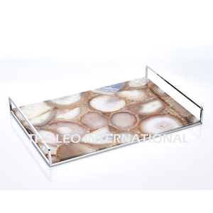 Luxury Art Deco Decorative <b>Round</b> Metal <b>Tray</b> Handcrafted Gold Finish Handles Ramadan Diwali Heat Resistant Multi-Functional - Product Image 5