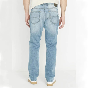 Jean en denim délavé coupe droite, taille mi-haute, coupe classique, longueur intégrale, style décontracté, 100% coton, lavable, couleur unie, pour le printemps - Product Image 5