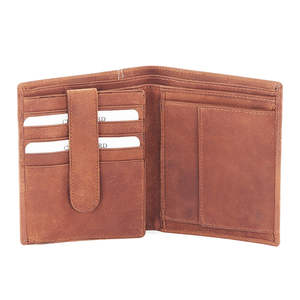 Royaa Vintage Men's Genuine Leather Short <b>Wallet</b> Open Closure Multi-Function <b>RFID</b> <b>Blocking</b> PVC Lining 5 Inch - Product Image 3