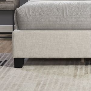 Set Camera da Letto Imbottito Astral a 3 Pezzi con Letto Wingback e Due Comodini Bianchi - Product Image 5