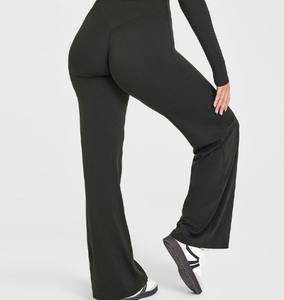 Leggings de yoga et d'entraînement décontractés pour femmes, confortables et doux, taille haute, effet ventre plat, coupe droite, 100 % coton - Product Image 3