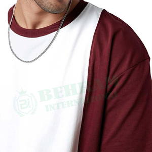 Camiseta de Algodón Transpirable para Hombre, Manga Raglán, Color Blanco y Marrón, Ecológica, 220 Gramos, Hombros Caídos - Product Image 6