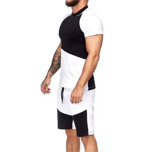 Ensemble décontracté pour hommes : T-shirt à manches courtes en coton et short, ensemble de survêtement uni, vêtements de marque pour hommes, ensemble 2 pièces - Product Image 3