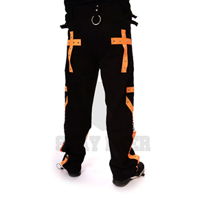 Pantalones Cargo Góticos de Cintura Alta, Corte Holgado, Pierna Ancha, Estilo Urbano, Moda Alternativa - Product Image 1