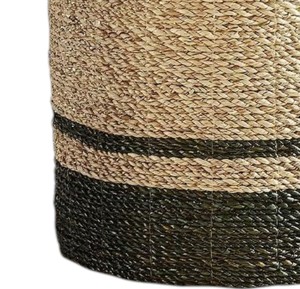 Cesto de Ropa Tejido de Gran Capacidad con Base Negra, Contenedor de Almacenamiento de Mimbre Hecho a Mano para Ropa y Mantas - Product Image 4