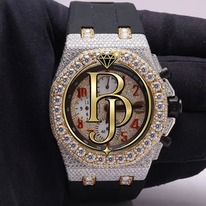 Montre Chronographe de Luxe pour Homme Briva Jewels, Mouvement Analogique, Boîtier en Acier Inoxydable, Résistance à l'Eau 10 Bar, Diamant Moissanite - Product Image 3