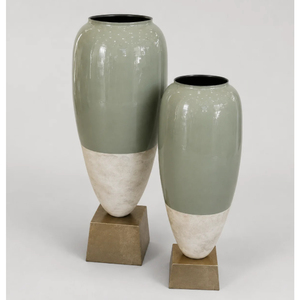 Grand vase décoratif de sol en métal doré et brun, urnes de luxe pour décoration de mariage, ornement d'entrée imposant, art métallique contemporain - Product Image 6