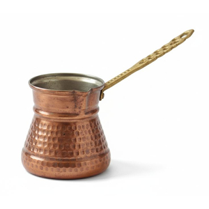 100% Handcrafted Solid Brushed Copper Turkish <b>Coffee</b> Pot Traditional Cezve Ibrik Briki With Heat-Resistant Wooden Handle Food - Product Image 4