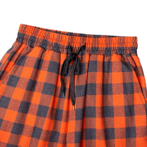 <b>Flannel</b> Plaid Jogging <b>Pajama</b> Pants Inner Drawstring Closure Plain Working Outdoor Straight Casual Lightweight Breathable Summer - Product Image 3