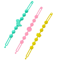 Bracelet de dentition en silicone multicolore pour bébé - Jouet de dentition flexible non toxique unisexe pour bébés de 0 à 24 mois