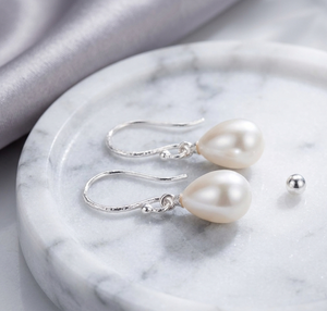 White Pearl <b>Earrings</b> 6 Inch <b>Long</b> 925 Sterling <b>Silver</b> 18K Gold Plated Trendy <b>Earrings</b> Everyday Wear At Wholesale Price - Product Image 1