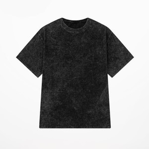 เสื้อยืดคอกลมทรงหลวมสีดำสำหรับผู้ชาย ผ้าคอตตอน 100% 200 กรัม พิมพ์โลโก้ตามสั่ง - Product Image 4