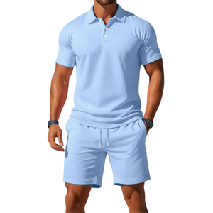 Ensembles Polo et Shorts d'été pour Hommes, Style Urbain, Personnalisés, en Coton Imprimé à Séchage Rapide, Coupe Oversize - Product Image 6
