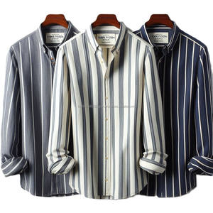 Camisas de hombre de estilo formal de algodón 100% personalizadas con cuello elegante, tela transpirable antiarrugas y diseño a rayas - Product Image 6