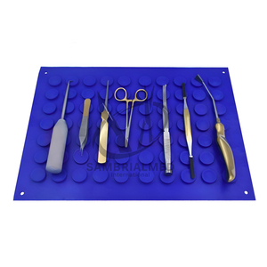 Sterilization Manual Magnetic <b>Mat</b> 12"x15" Round Magnets <b>Silicone</b> Rubber Blue Flexible & Non-Slip Autoclavable Reusable - Product Image 2