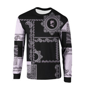 Camiseta de sublimación 100% algodón de diferentes tallas para hombre, manga larga, corte holgado, estampada, buen material, camiseta de sublimación de manga larga - Product Image 2