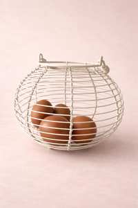 Vintage White Metal <b>Egg</b> Holder Stand – Spiral Farmhouse <b>Egg</b> Rack - Product Image 5