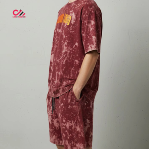ชุดเซ็ต 2 ชิ้น เสื้อยืดโอเวอร์ไซส์และกางเกงขาสั้นลายมัดย้อม CARE MASTER สำหรับผู้ชาย ผ้าฝ้าย 100% สวมใส่สบายๆ ในฤดูร้อน มีจำหน่ายแล้ว - Product Image 4