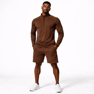ชุดกีฬาผู้ชายสีล่าสุดปี 2026 ผ้าสเตรช เสื้อสำหรับฝึกซ้อมและกางเกงออกกำลังกาย ผู้ผลิต OEM ODM - Product Image 1