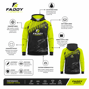 Sweat-shirt de sport personnalisé sublimé pour homme, à séchage rapide, respirant, manches raglan, vert fluo, pour entraînement - Product Image 5