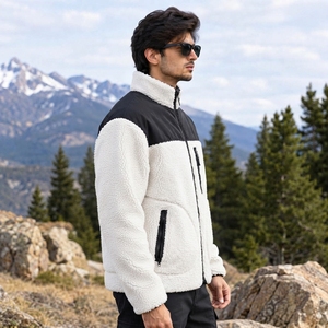Chaqueta de Forro Polar Sherpa para Hombre, Material Sherpa Cálido, Construcción Suave y Cómoda, Estilo Clásico, Ideal para Clima Frío, Viajes y Caminatas - Product Image 3