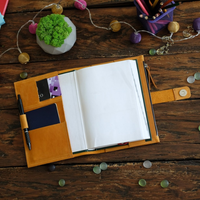 Funda de Cuero para Diario, Personalizada, para Bloc de Notas A5 A4 B5, Funda para Agenda, Porta Cuadernos Moleskine, Regalo Hecho a Mano, Recargable, para Negocios