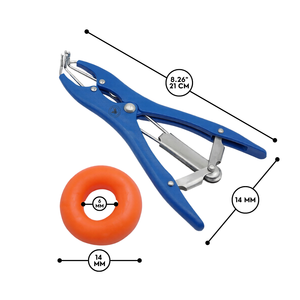 Pince à castrer pour chiots 8,26 po avec 100 anneaux en caoutchouc, en acier inoxydable réglable pour bétail et usage vétérinaire - Product Image 5