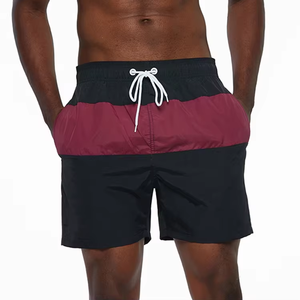 Men's Anti-Wrinkle Ripped Solid Pattern Casual Mid Rise Drawstring Quick Dry Polyester/<b>Nylon</b> Board <b>Shorts</b> - Product Image 1