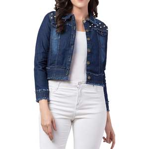 Veste en jean confortable et éco-responsable pour femme, veste en jean sur mesure à manches longues pour femme, en vente en ligne - Product Image 1