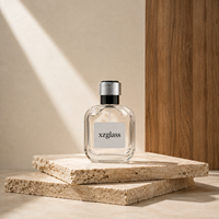Flacon de parfum de luxe personnalisé de 50 ml, rechargeable, sérigraphié, logo bronzé, flacon de parfum vide portable