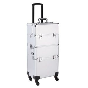 Valigetta per Trucchi 3-in-1 in Alluminio con Motivo Frutta, Resistente, Ecologica, Impermeabile, con Manico in PVC Argento per Organizzazione Cosmetici - Product Image 6