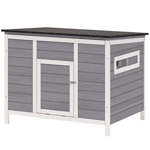 Pollaio XL in Legno per Conigli con Tetto Apribile, Base Rimovibile, Gambe Rialzate, Rampa, Finestre Ventilate, Realizzato in Legno di Abete - Product Image 1
