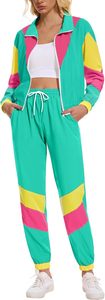 Ensemble de survêtement unisexe 2 pièces imperméable 100% nylon style années 80-90 coupe-vent - Product Image 4