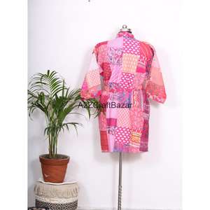 Kimono Kantha Indio de Lujo, Hecho a Mano, para Mujer, Pantalones Cortos, 100% Algodón, Secado Rápido, Suave y Transpirable, para Playa - Product Image 6